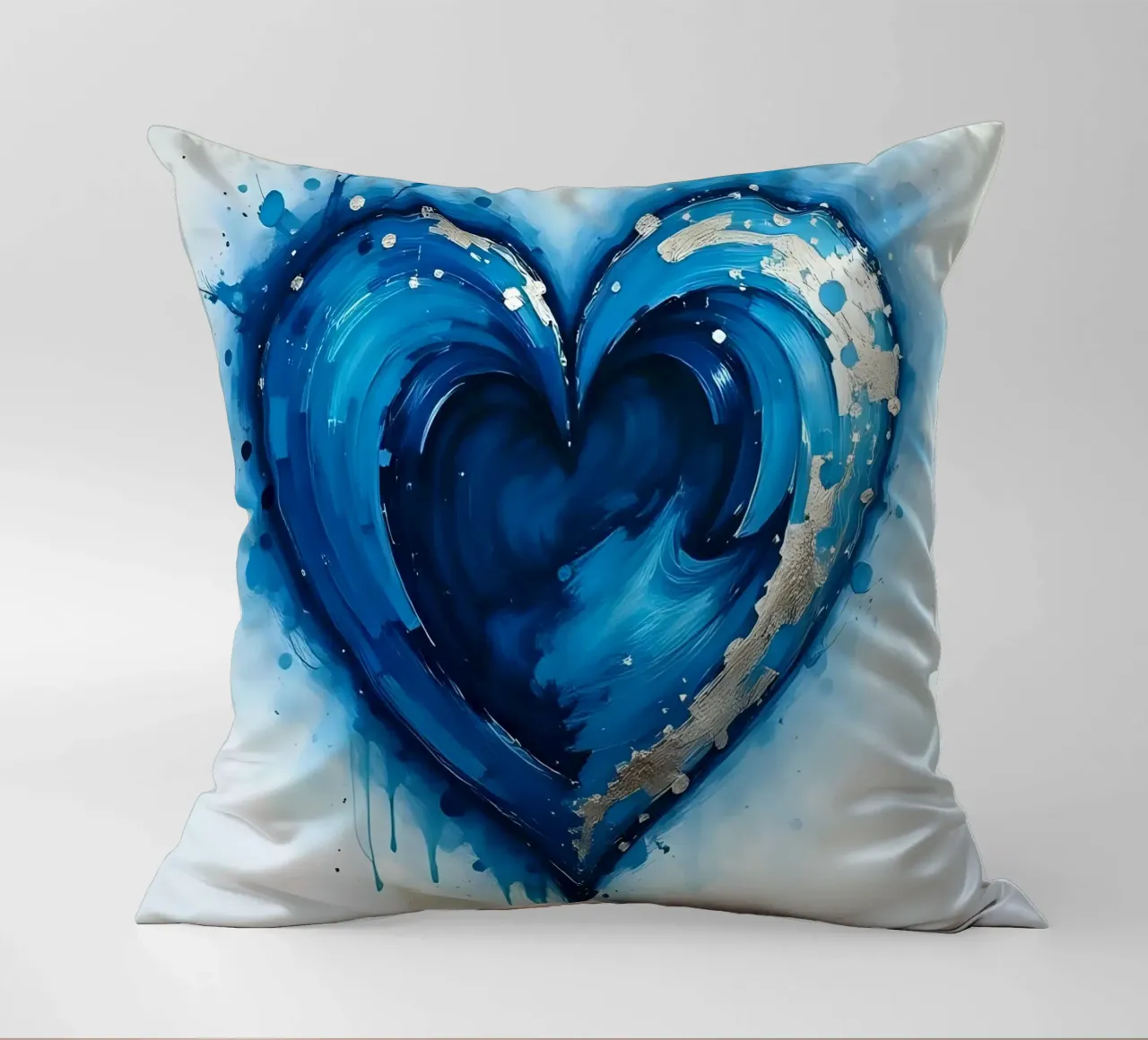 cuore_blu_argento_3 cuscino da Pink- und LoveArt by LK