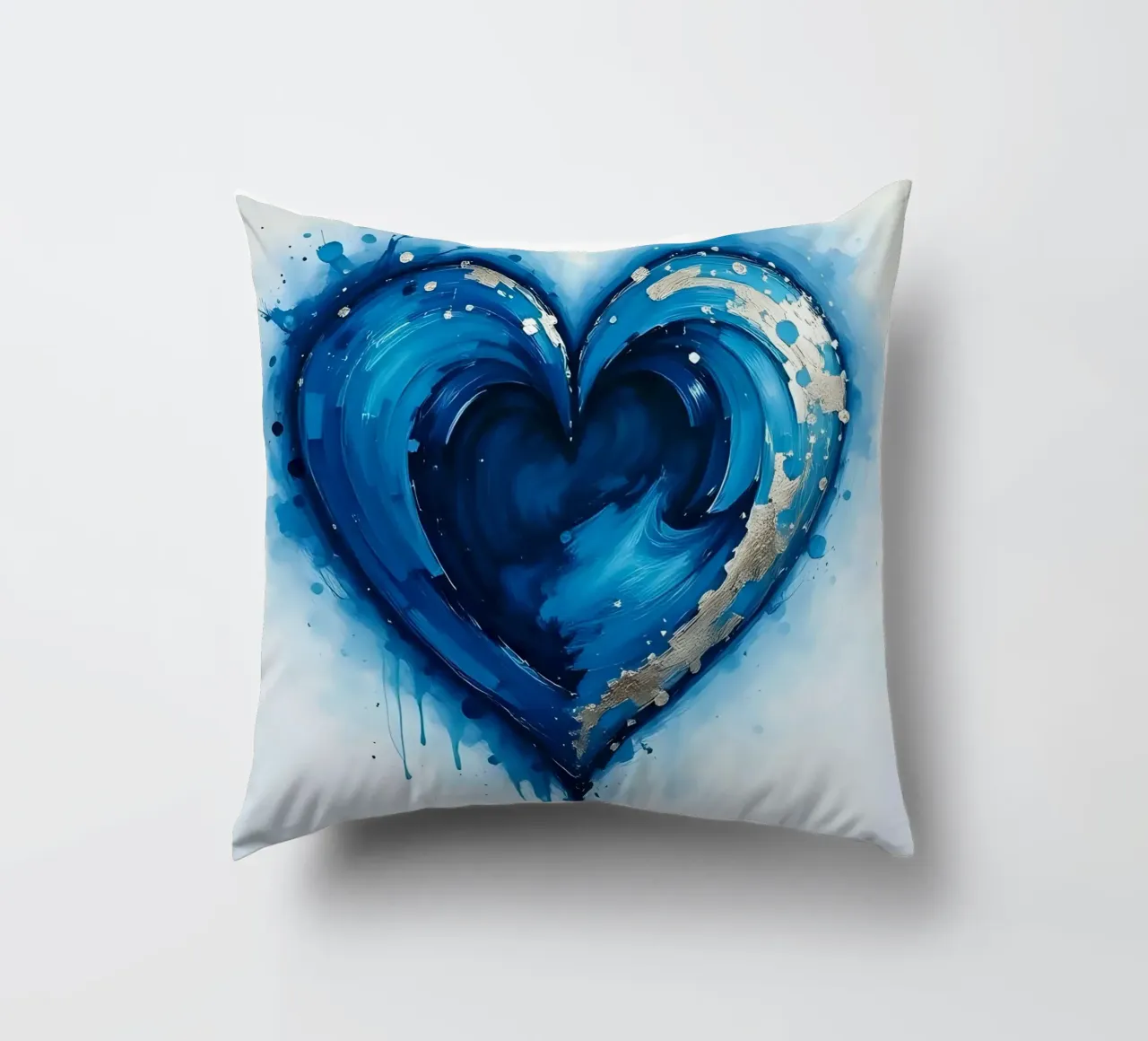 cuore_blu_argento_3 cuscino da Pink- und LoveArt by LK