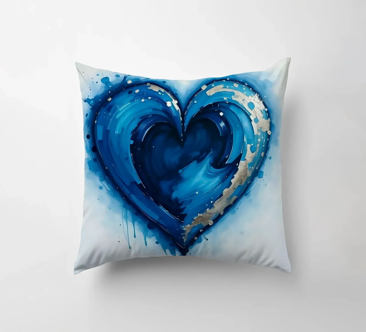 cuore_blu_argento_3 cuscino da Pink- und LoveArt by LK