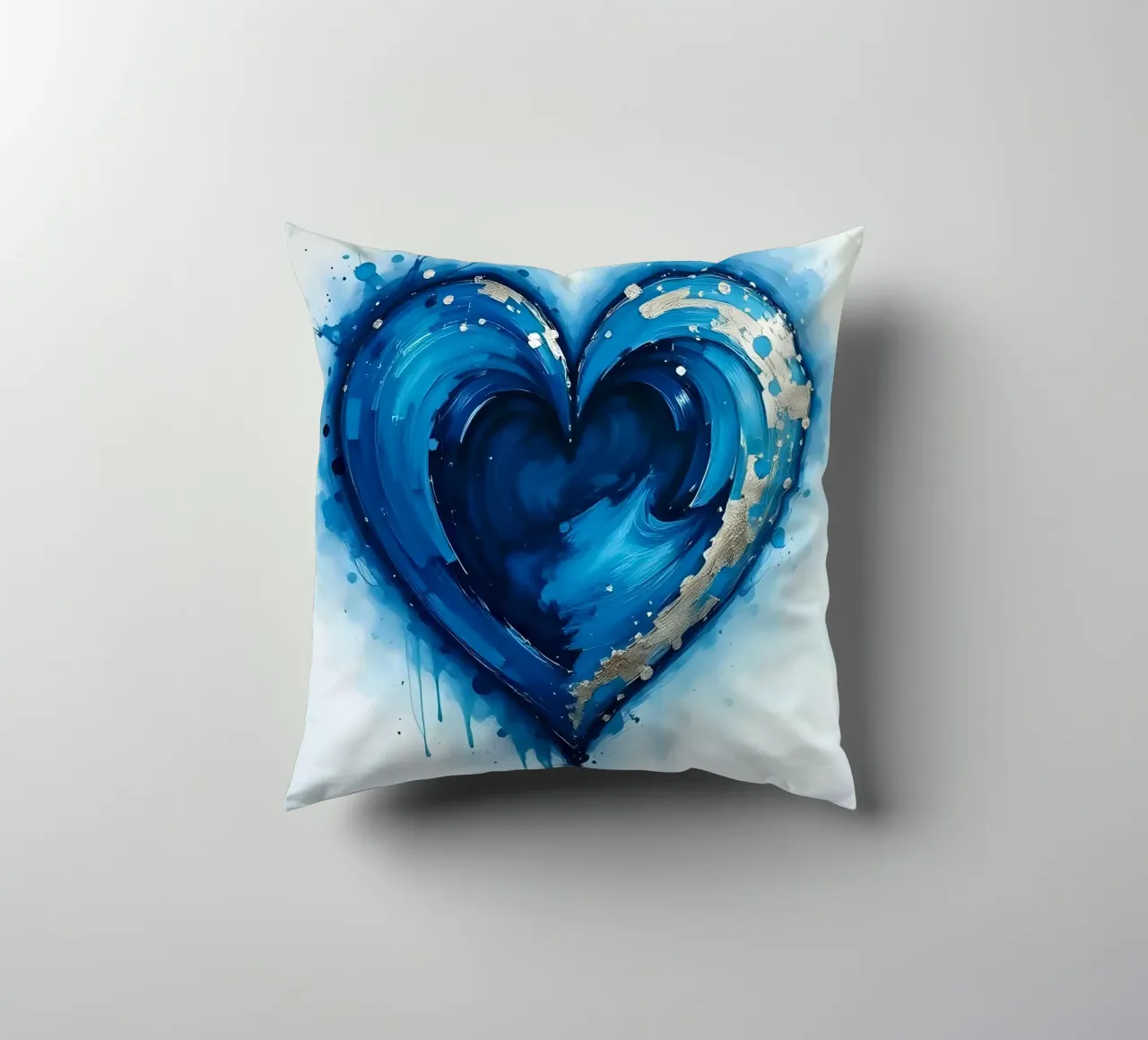 cuore_blu_argento_3 cuscino da Pink- und LoveArt by LK