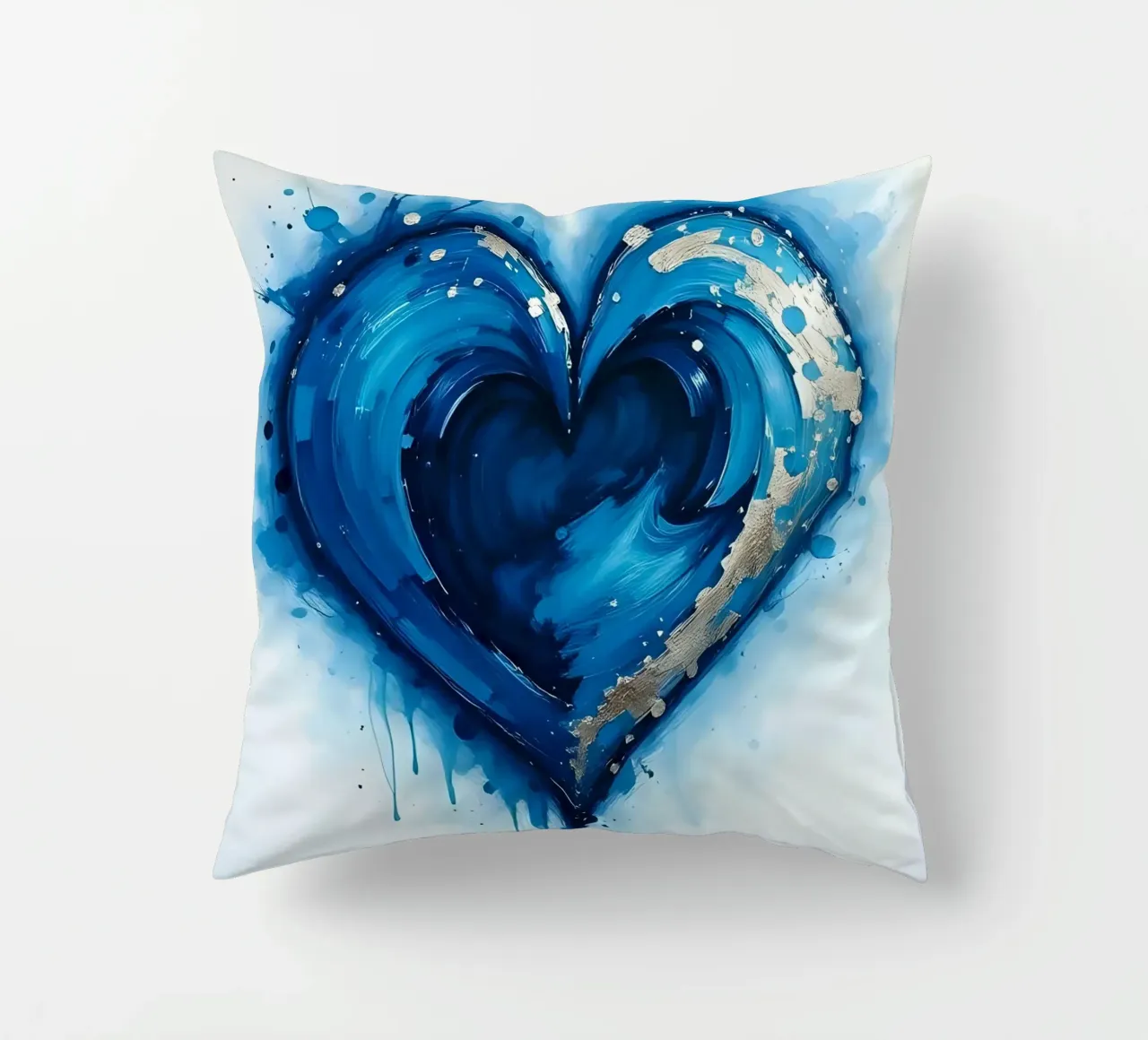cuore_blu_argento_3 cuscino da Pink- und LoveArt by LK