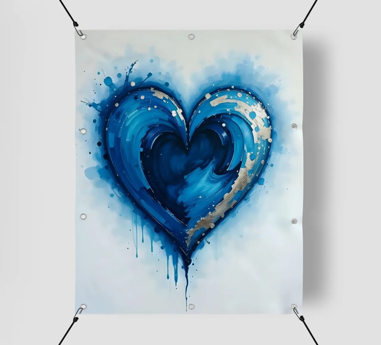 cuore_blu_argento_3 telo in pvc da Pink- und LoveArt by LK