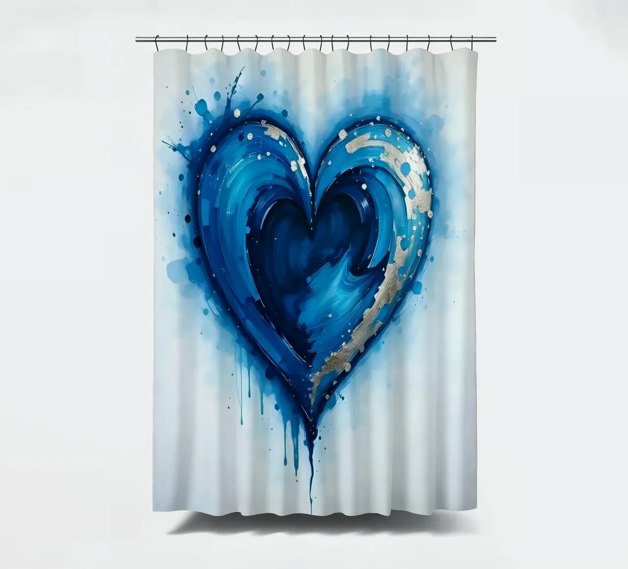 cuore_blu_argento_3 tenda da doccia da Pink- und LoveArt by LK