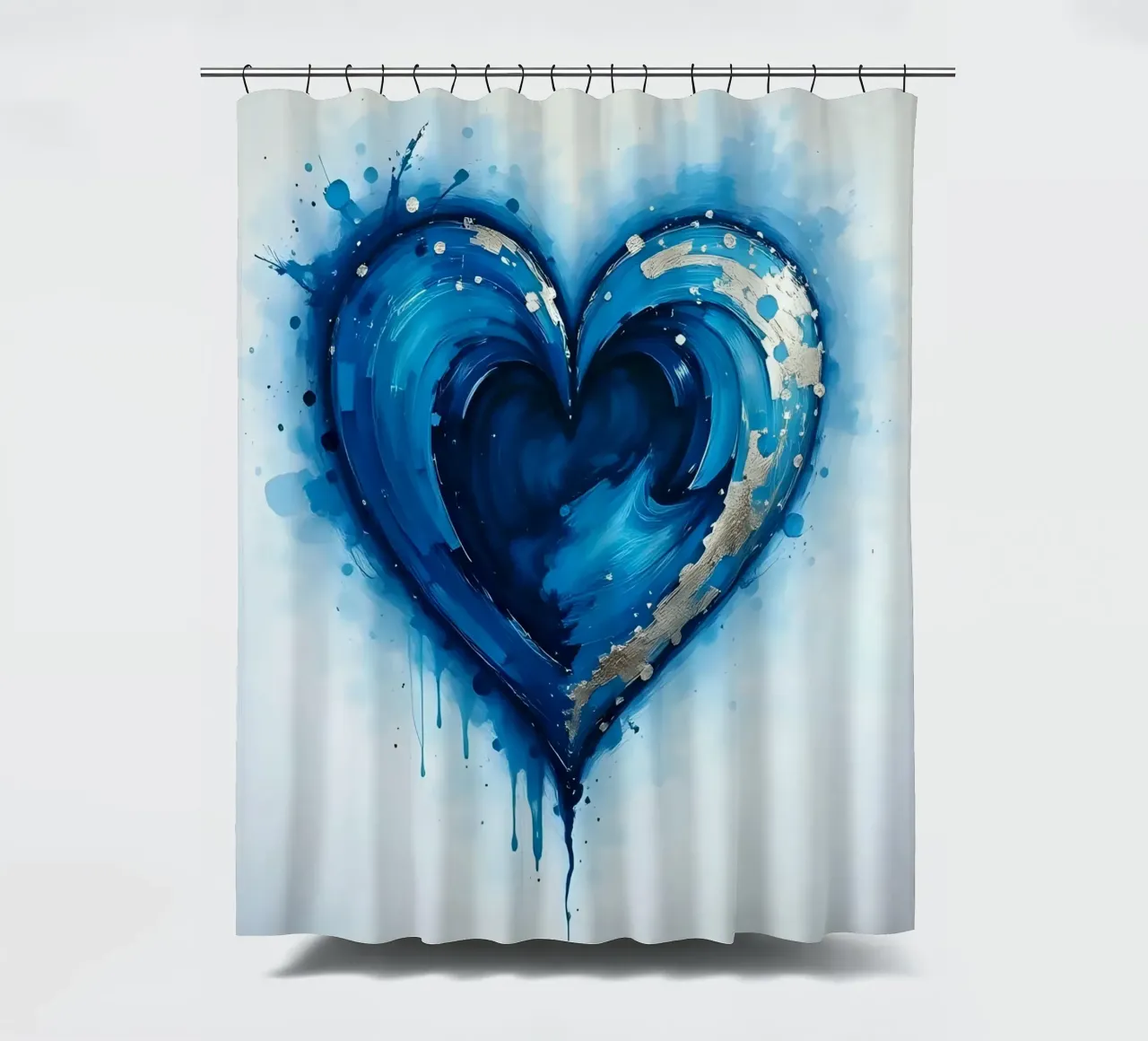 cuore_blu_argento_3 tenda da doccia da Pink- und LoveArt by LK