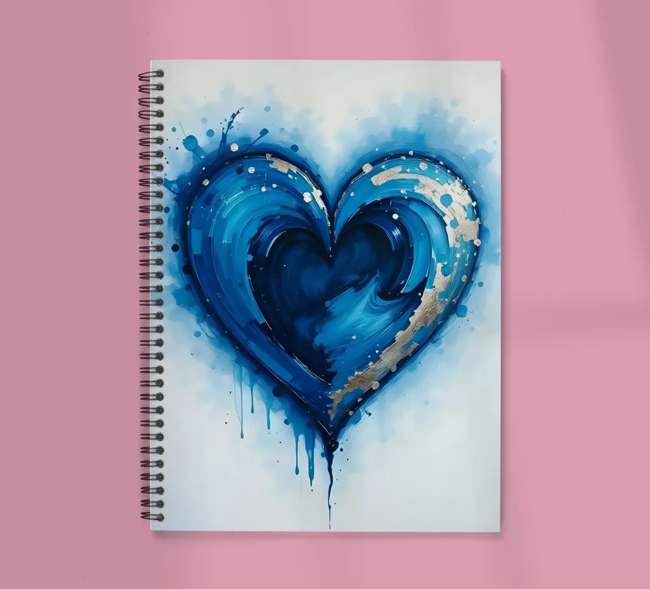cuore_blu_argento_3 diario ad anelli da Pink- und LoveArt by LK