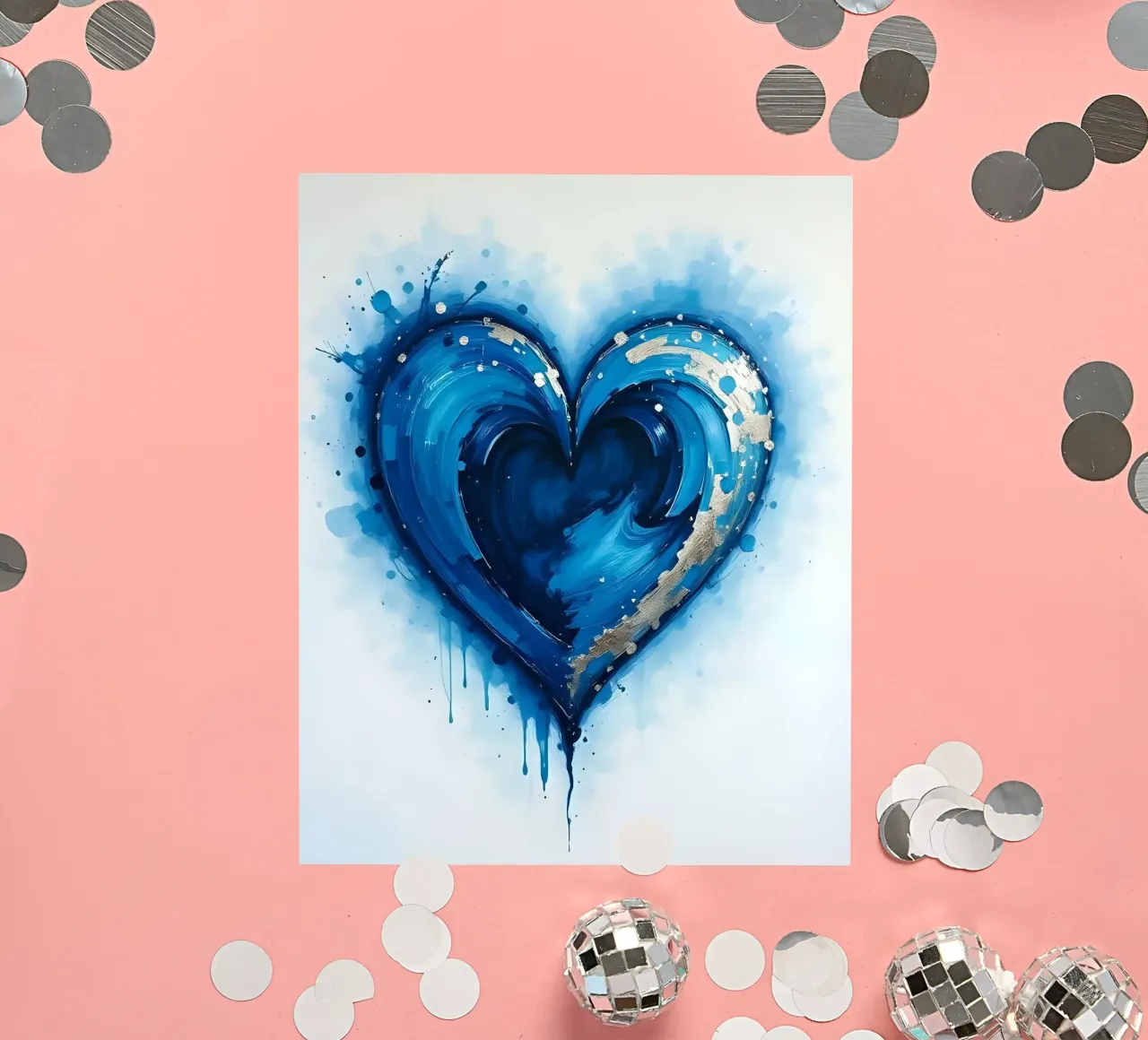 cuore_blu_argento_3 adesivo da Pink- und LoveArt by LK