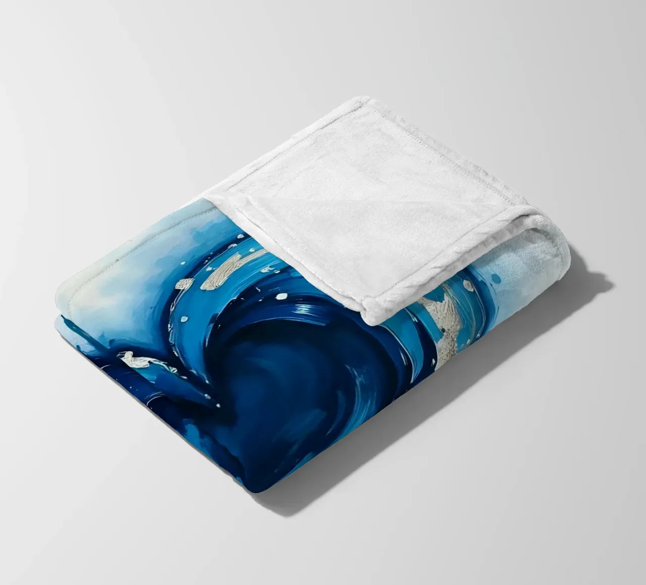 cuore_blu_argento_3 coperta in pile da Pink- und LoveArt by LK