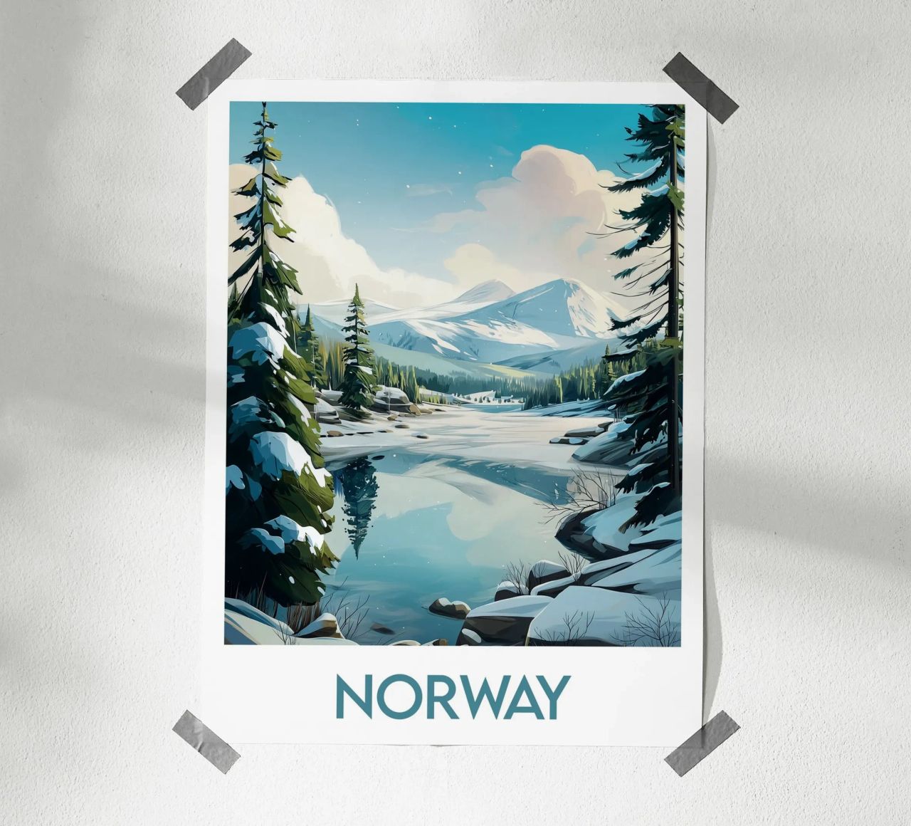 Poster Norwegen Poster von Frame the World