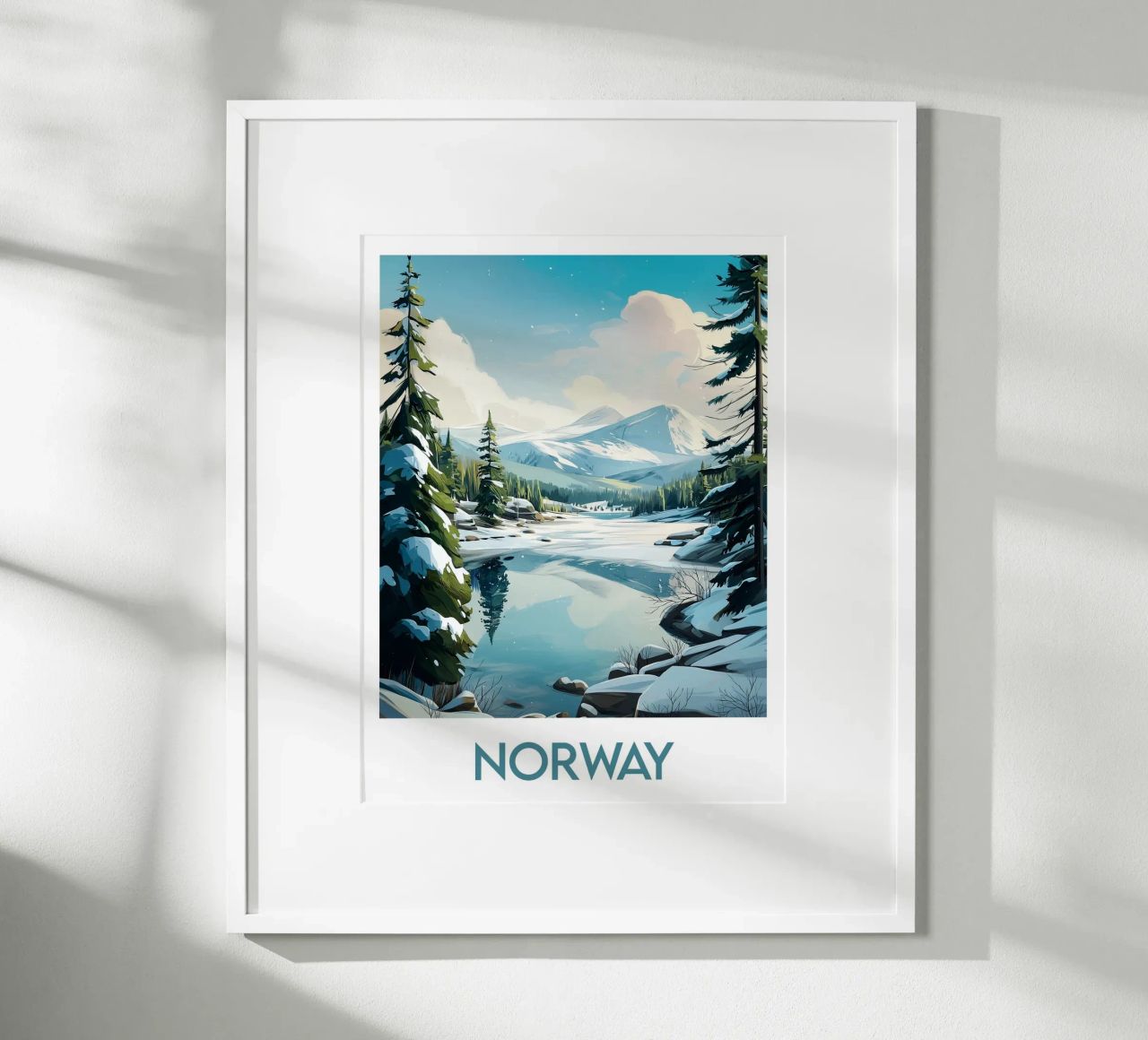 Poster Norwegen Poster von Frame the World