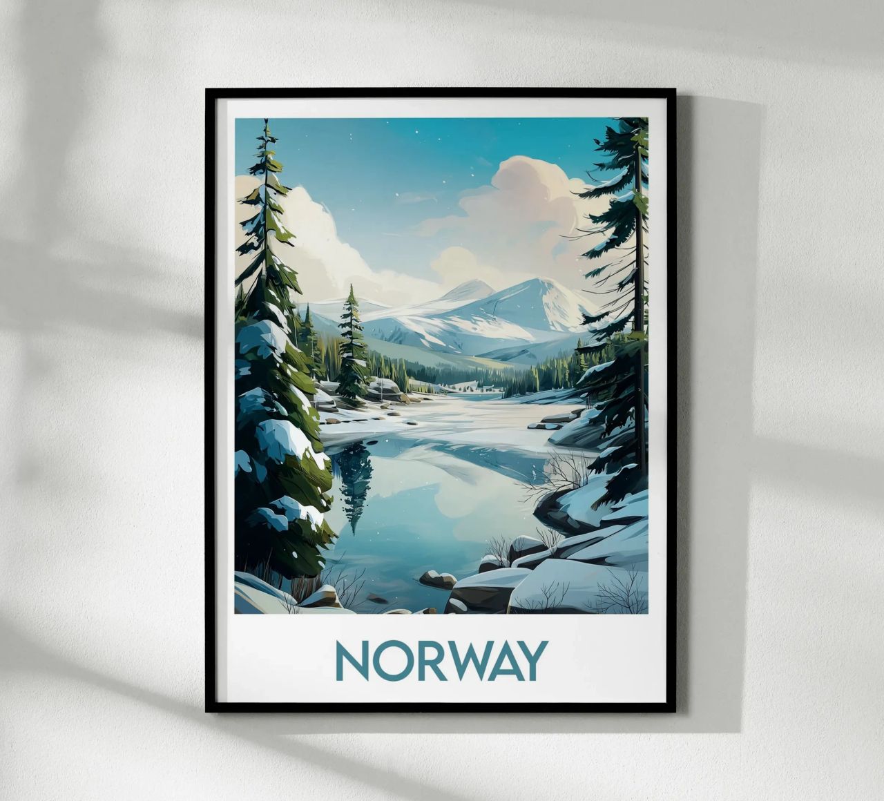 Poster Norwegen Poster von Frame the World