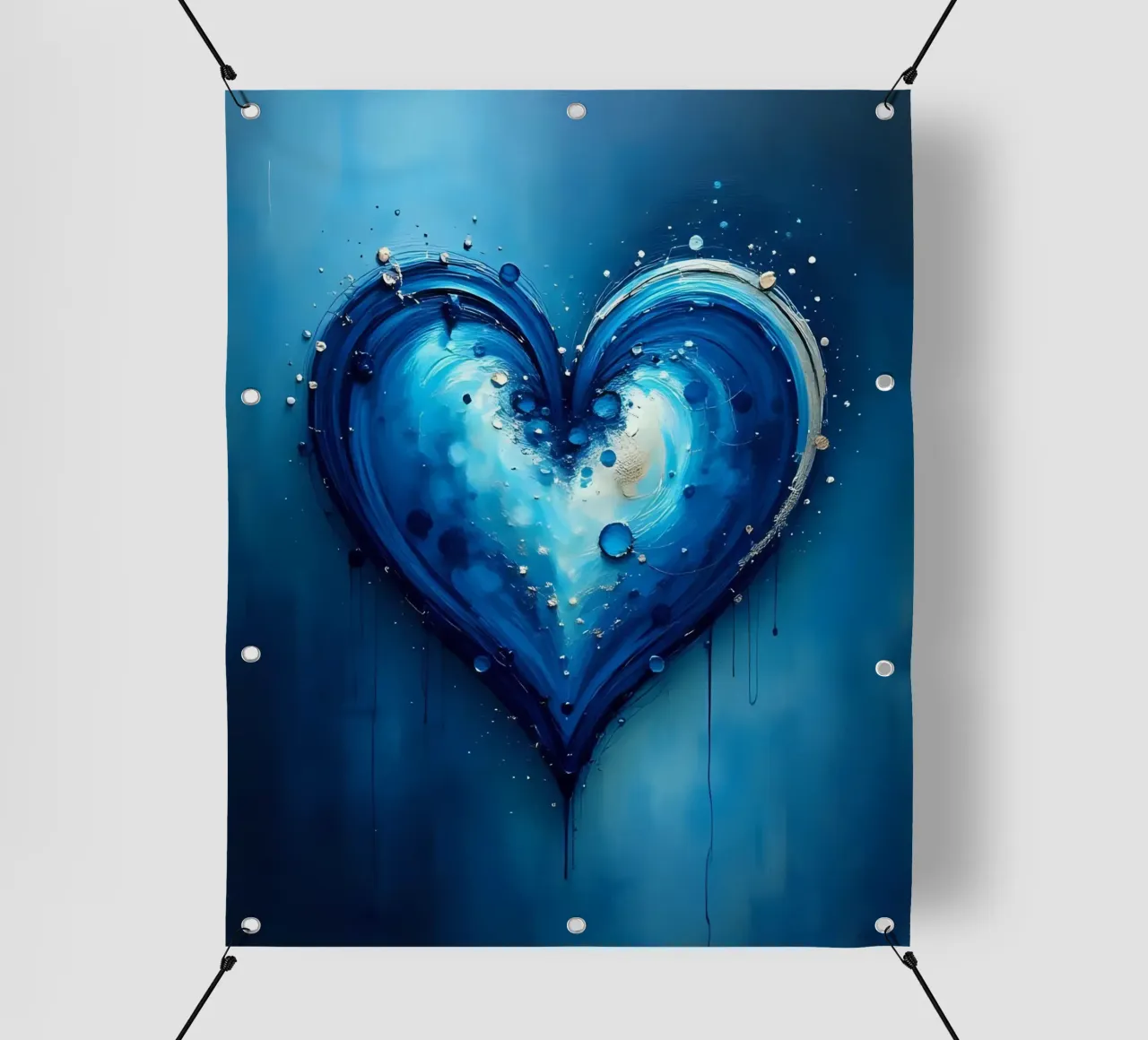 cuore_blu_argento_4 telo in pvc da Pink- und LoveArt by LK