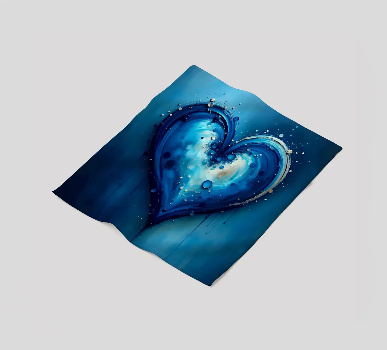 cuore_blu_argento_4 coperta in pile da Pink- und LoveArt by LK