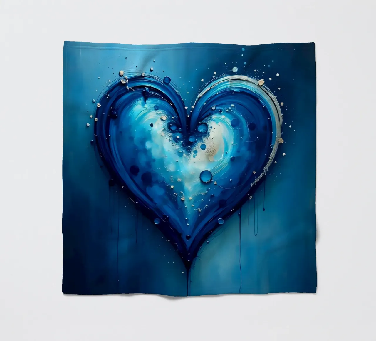 cuore_blu_argento_4 coperta in pile da Pink- und LoveArt by LK