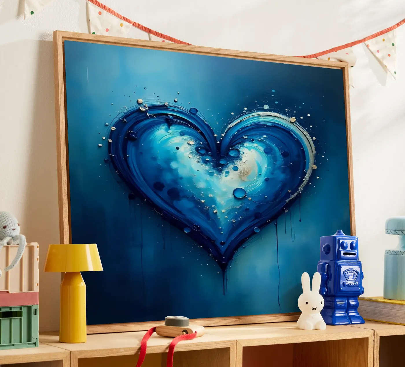 Herz_blau_silber_4 Acryl-Glas von Pink- und LoveArt by LK