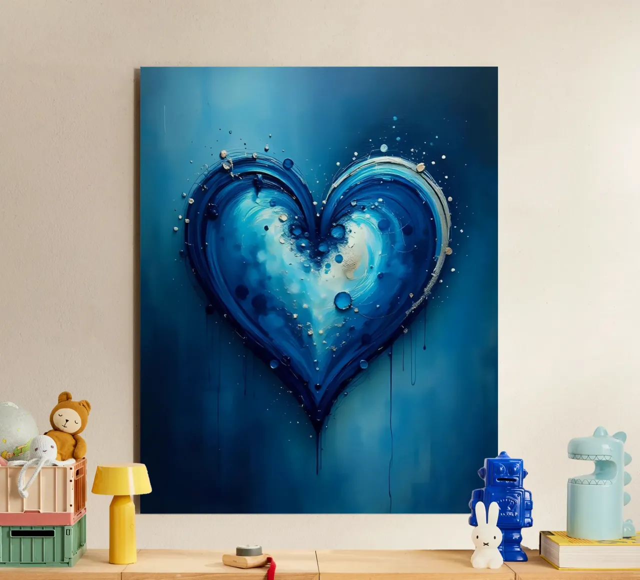 cuore_blu_argento_4 alluminio dibond da Pink- und LoveArt by LK