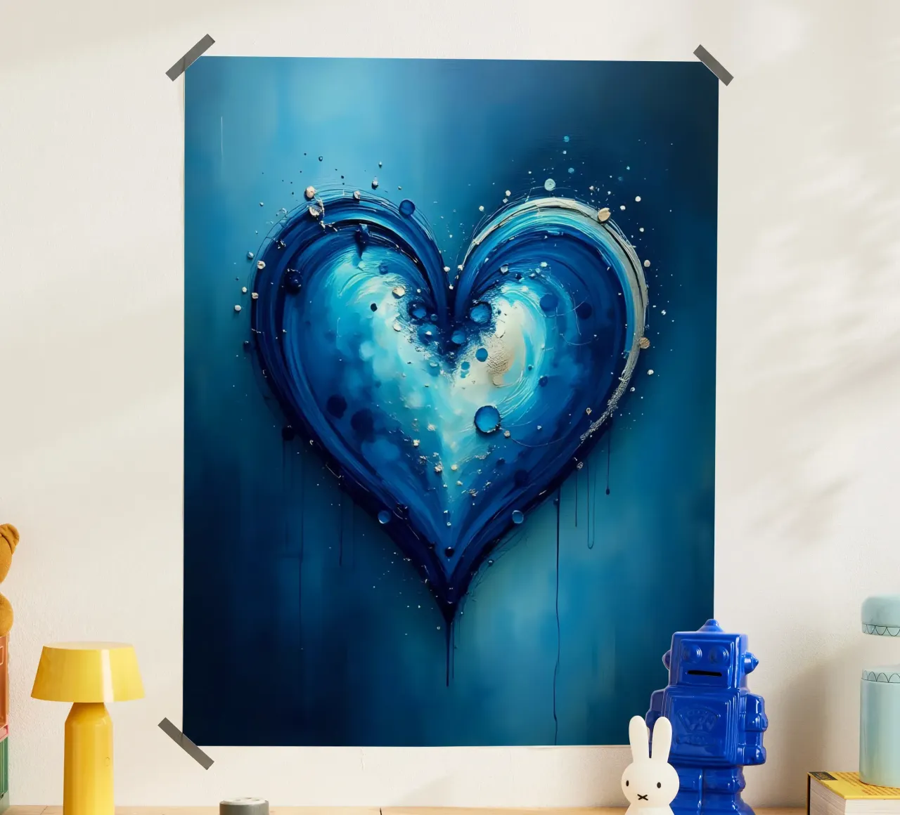 cuore_blu_argento_4 poster da Pink- und LoveArt by LK