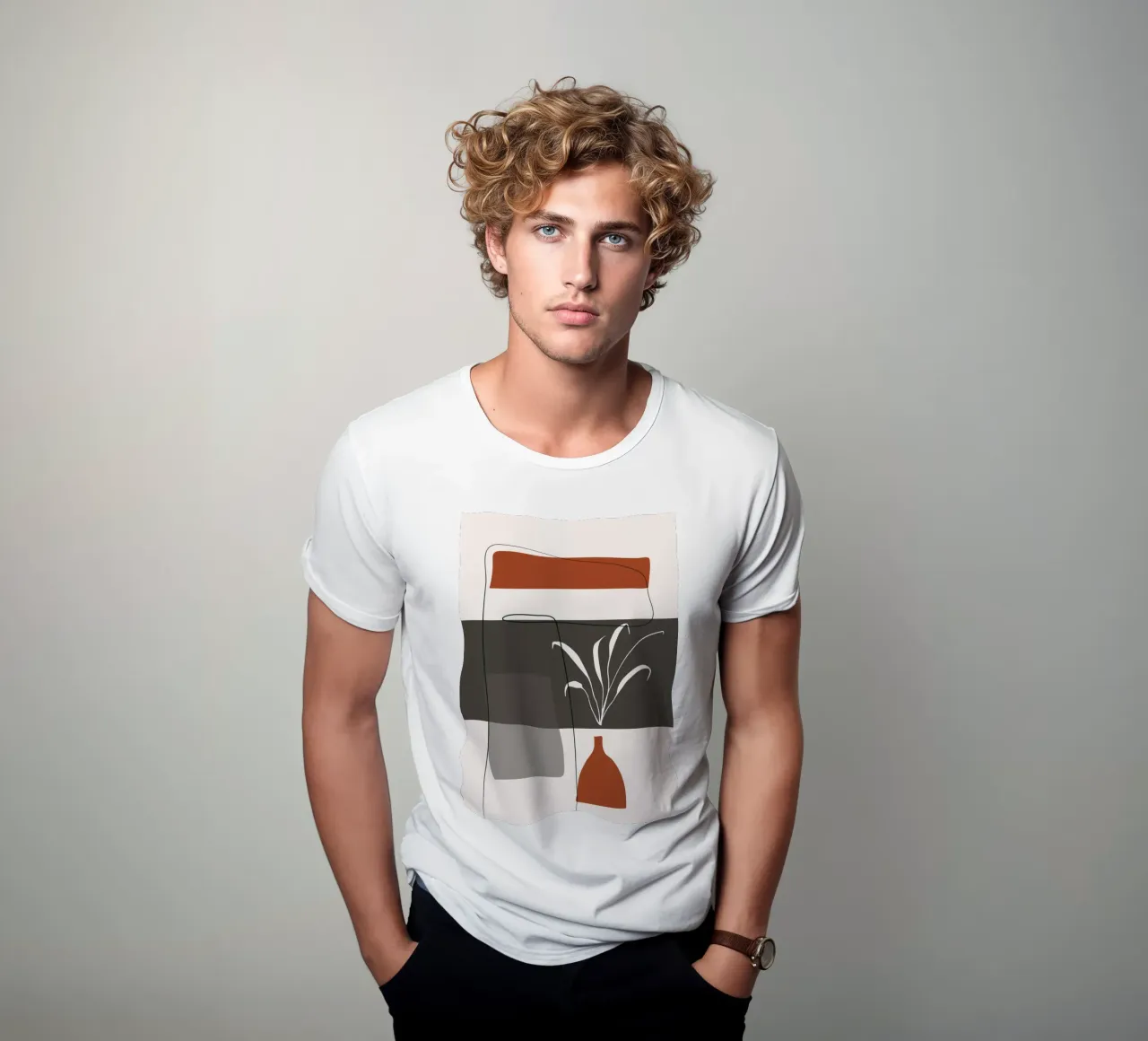 Abstract lines and blocks t-shirt da edsonramosart
