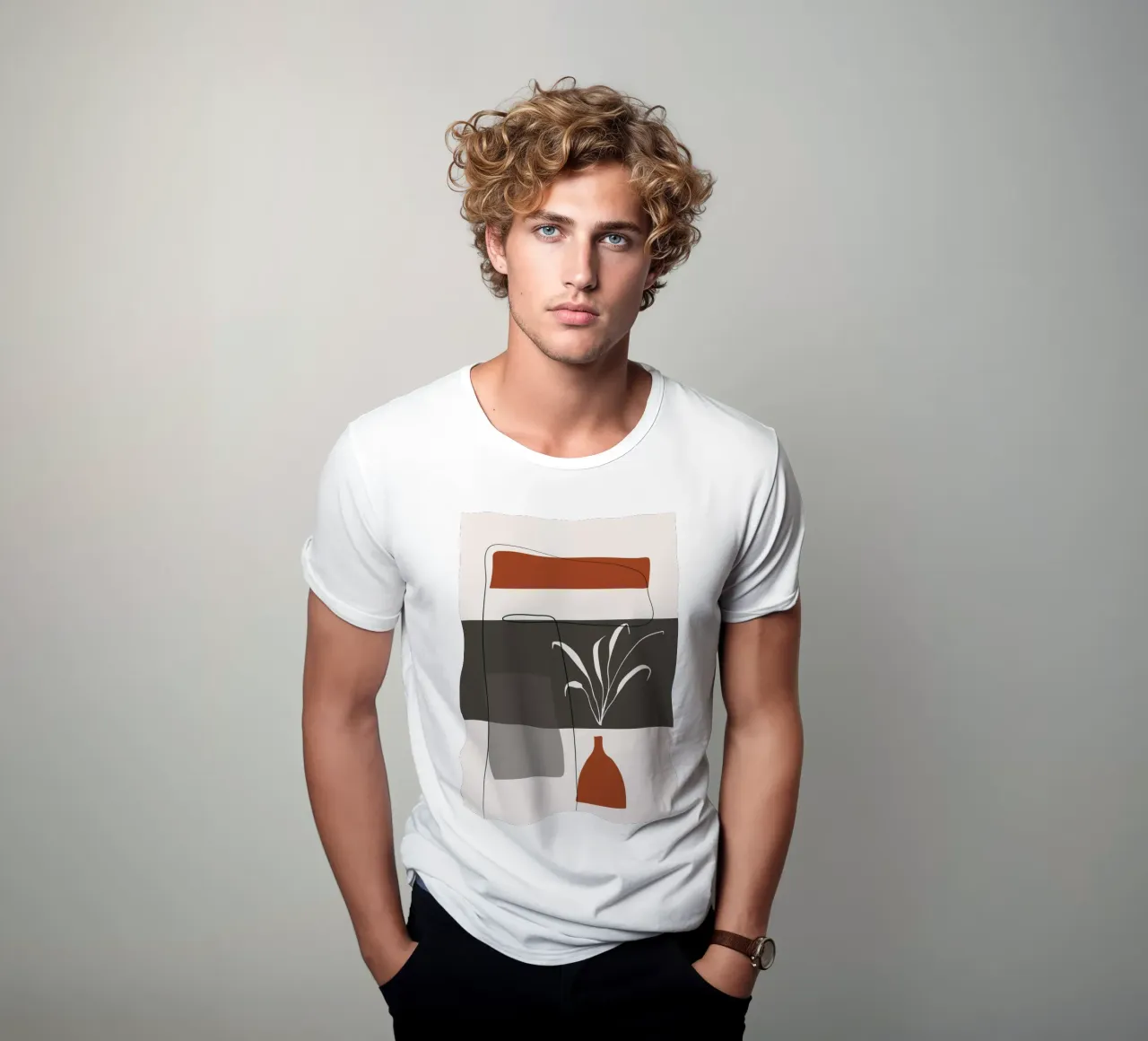 Abstract lines and blocks t-shirt by edsonramosart