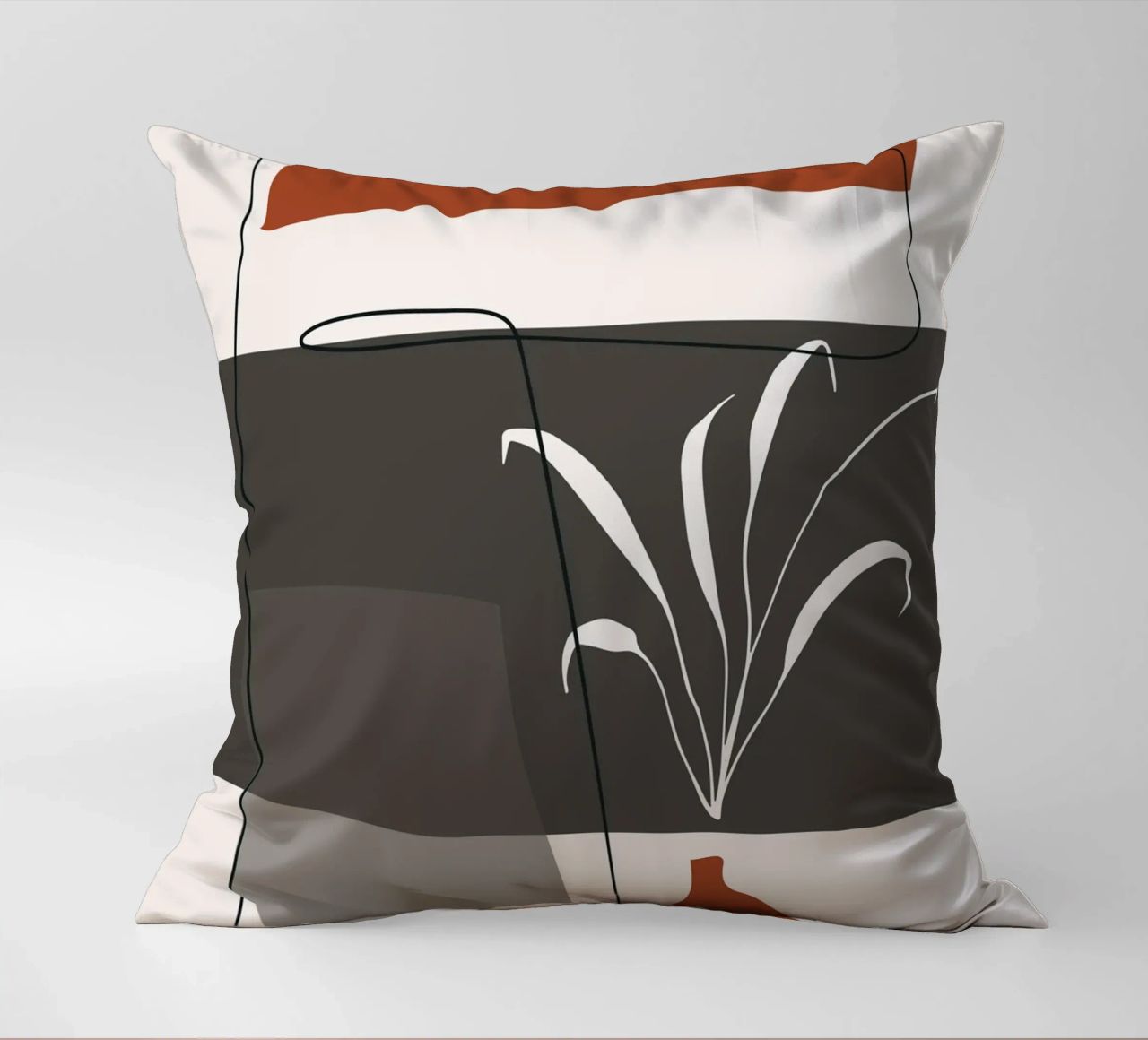 Abstract lines and blocks decorative cushion by edsonramosart