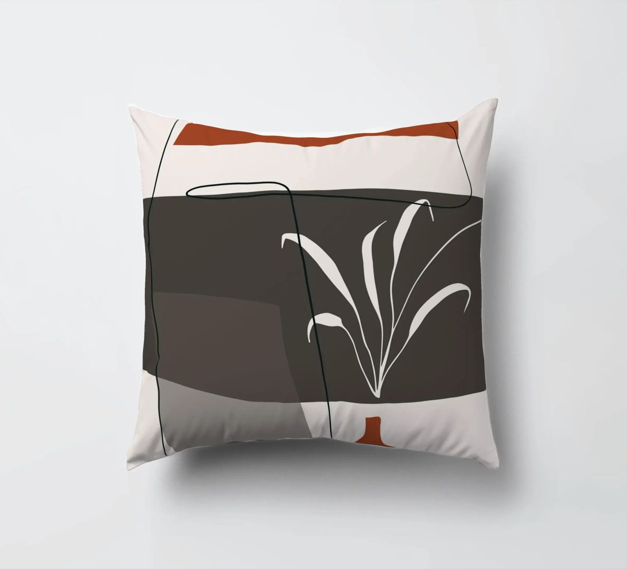 Abstract lines and blocks decorative cushion by edsonramosart
