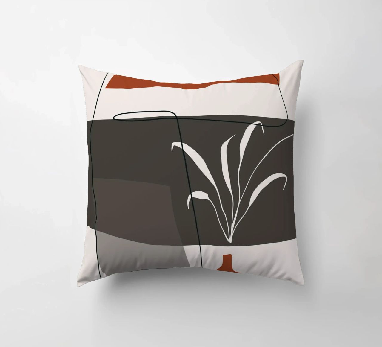 Abstract lines and blocks decorative cushion by edsonramosart