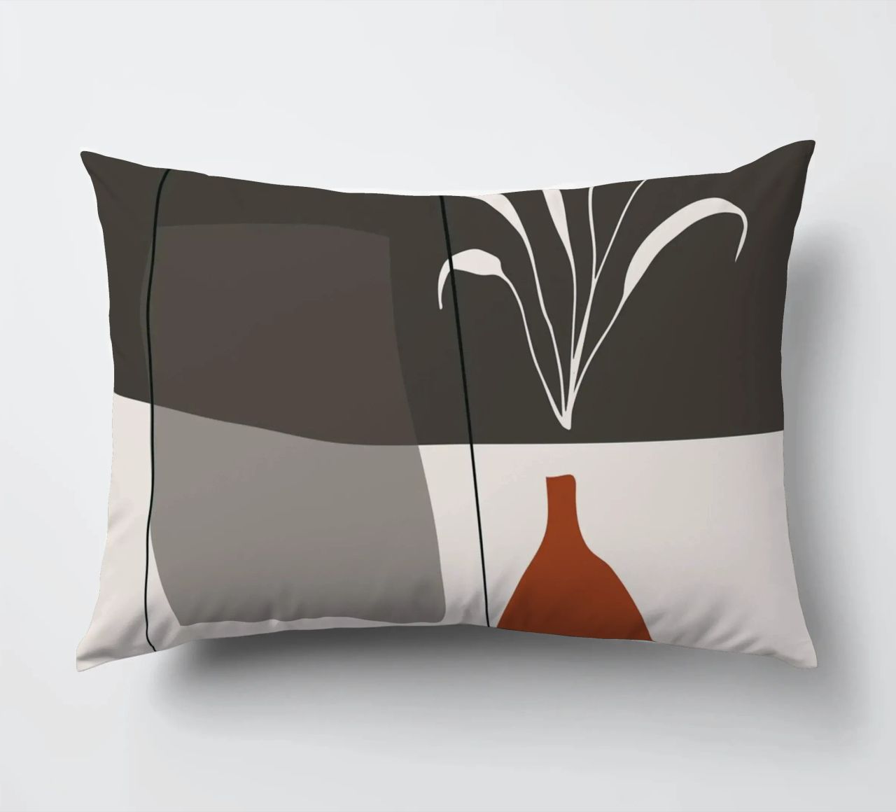 Abstract lines and blocks decorative cushion by edsonramosart