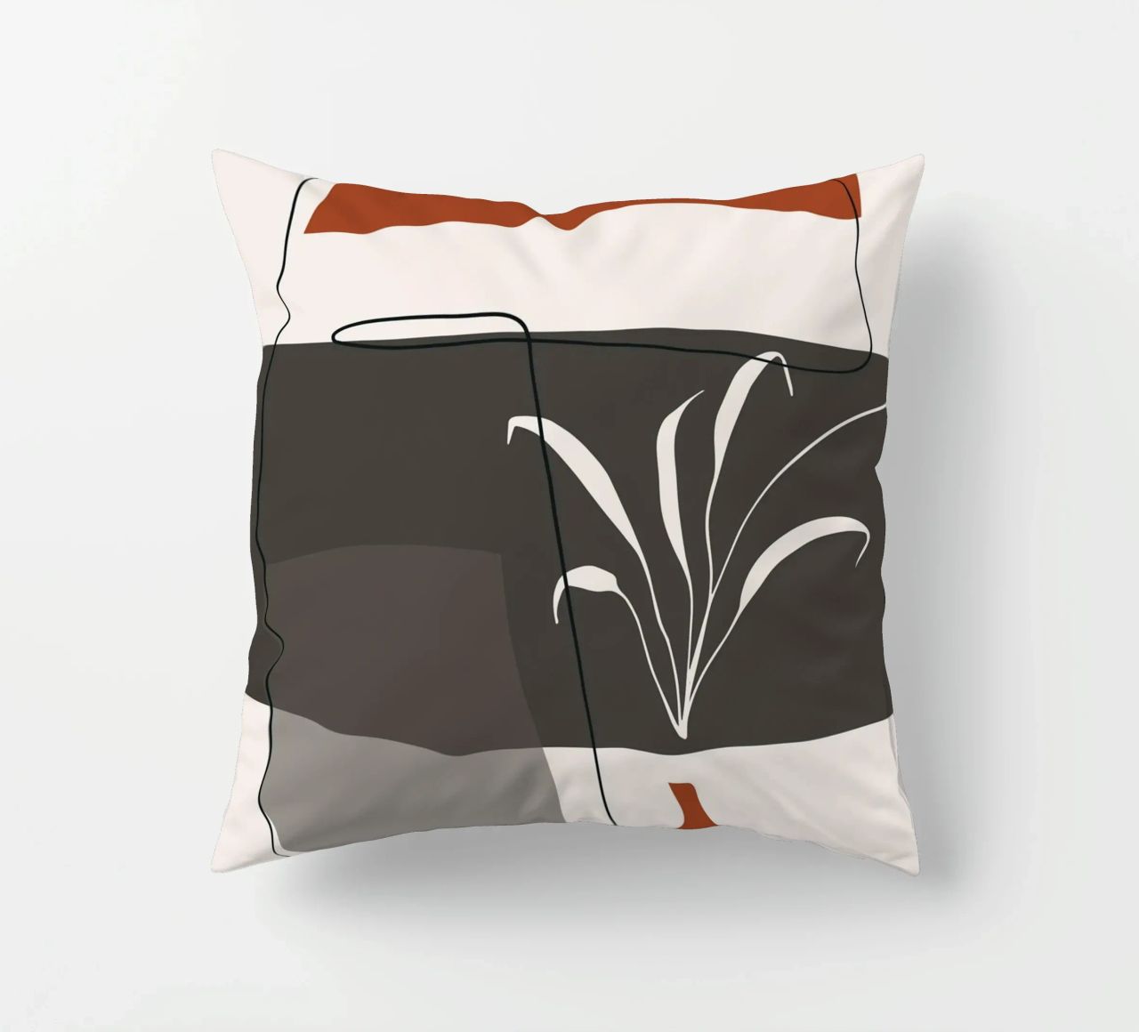 Abstract lines and blocks decorative cushion by edsonramosart