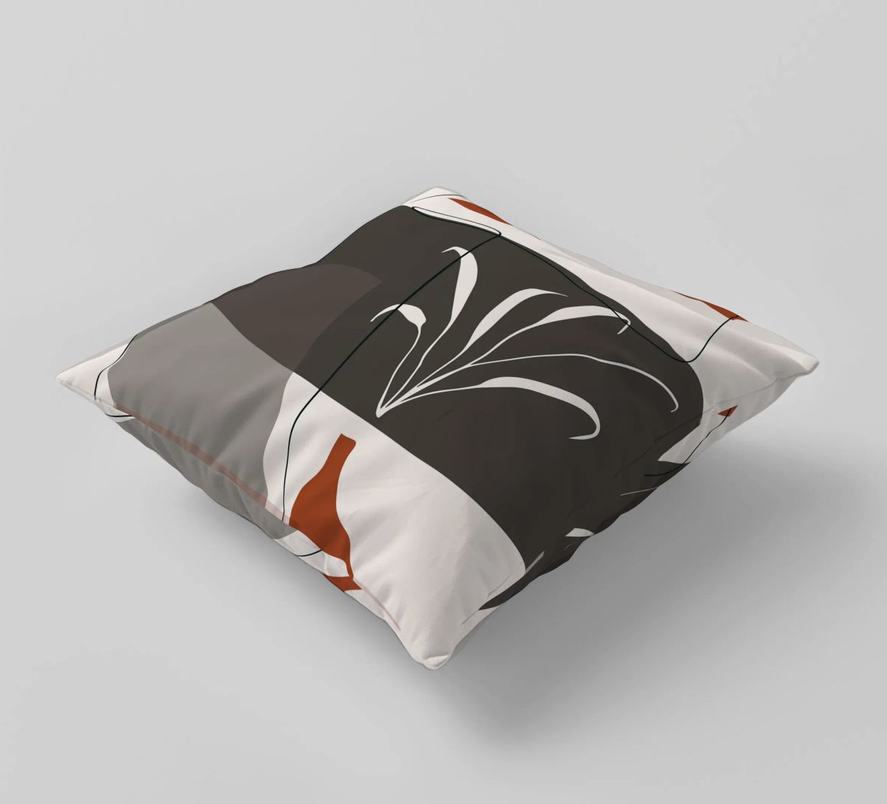Abstract lines and blocks decorative cushion by edsonramosart