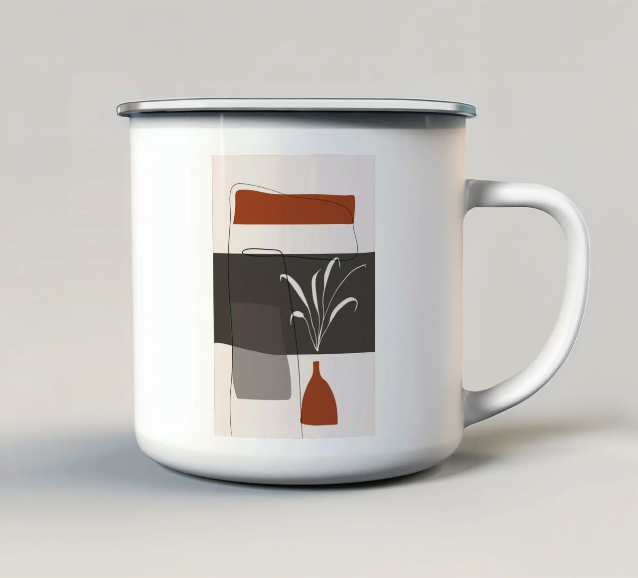 Abstract lines and blocks Emaille Tasse von edsonramosart