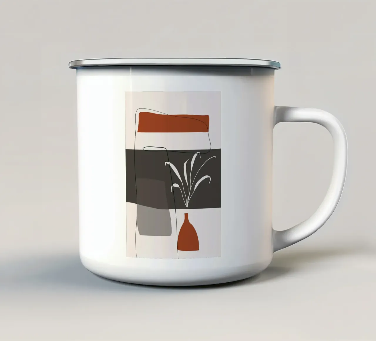 Abstract lines and blocks Emaille Tasse von edsonramosart