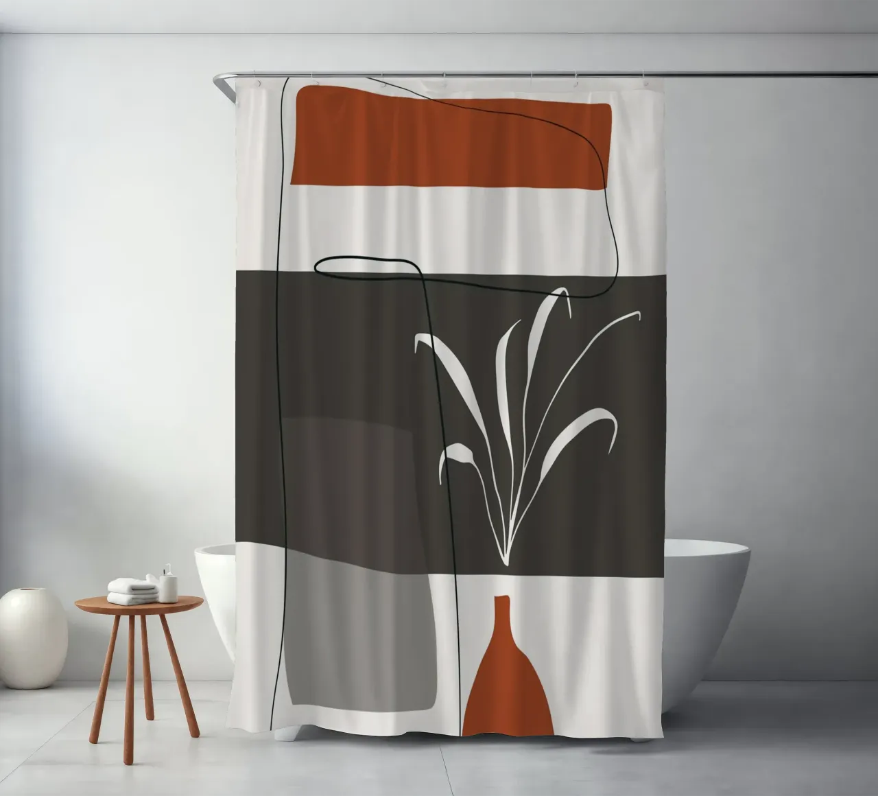 Abstract lines and blocks tenda da doccia da edsonramosart