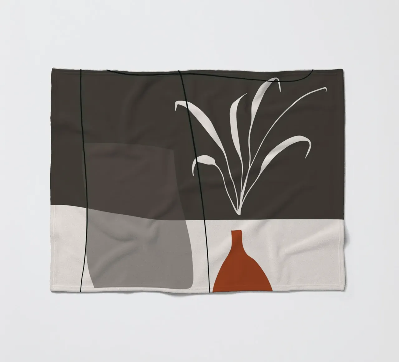 Abstract lines and blocks plaid polaire de edsonramosart