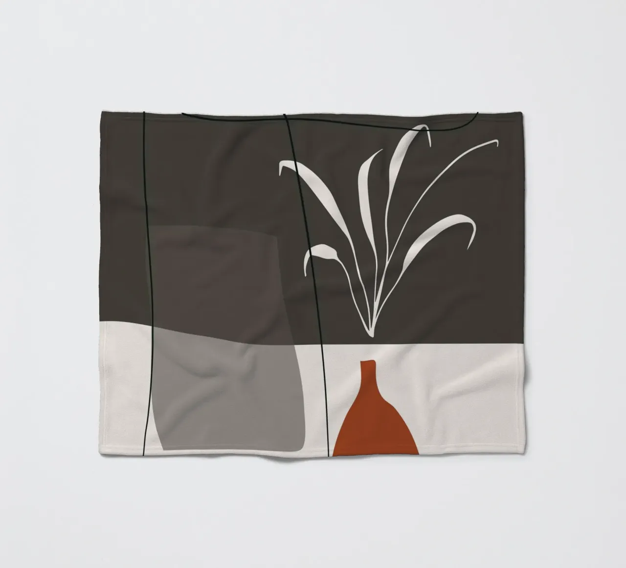 Abstract lines and blocks plaid polaire de edsonramosart
