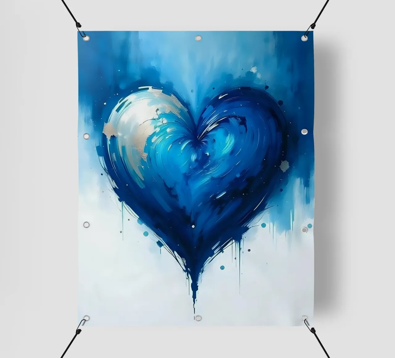 cuore_blu_argento_5 telo in pvc da Pink- und LoveArt by LK