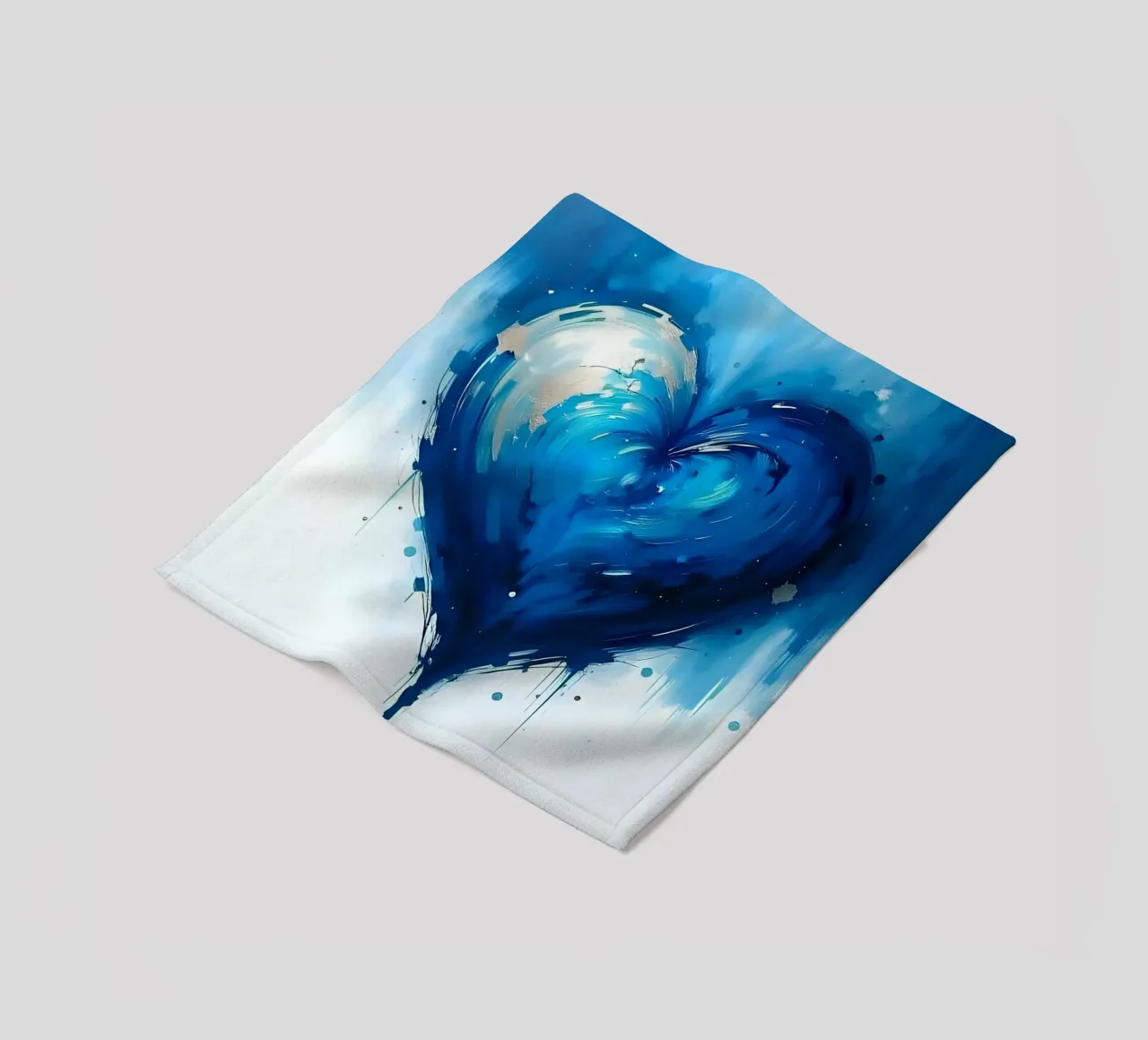 cuore_blu_argento_5 coperta in pile da Pink- und LoveArt by LK