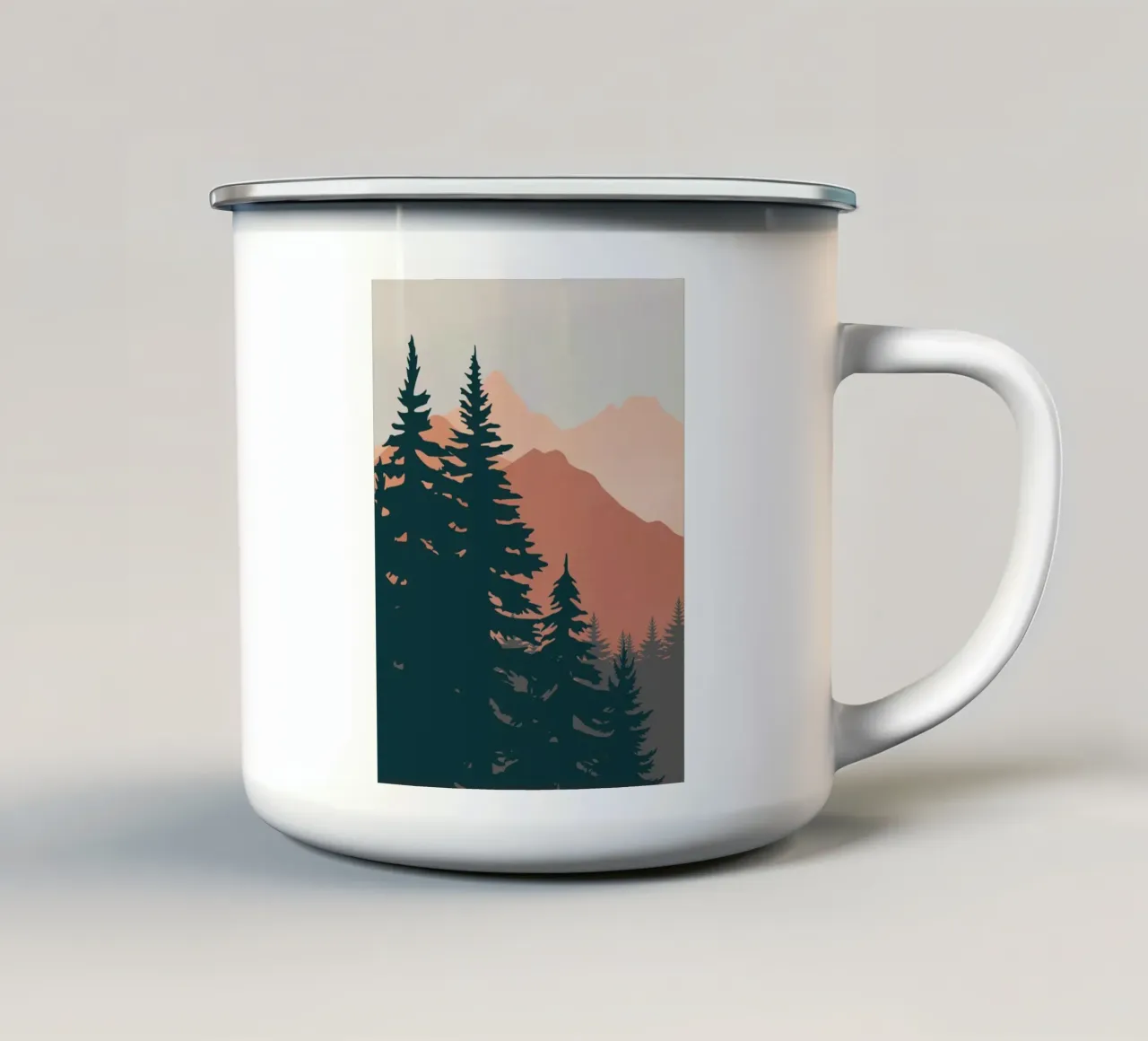 Pini in montagna tazza in smalto da Little Dean