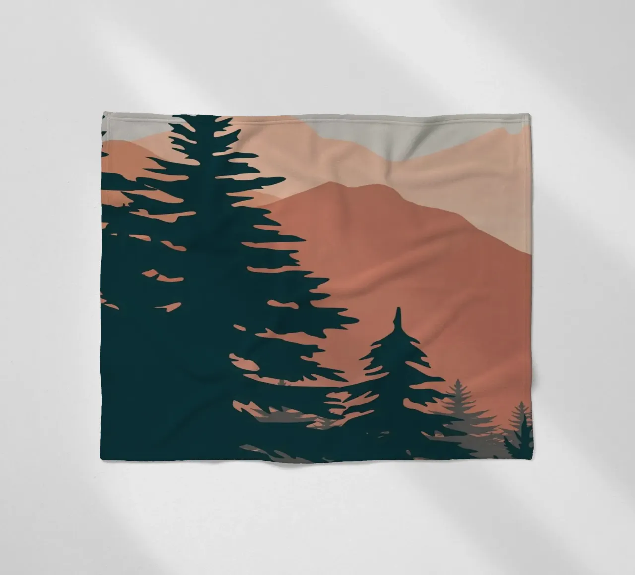 Pine Trees In The Mountains fleece blanket by Little Dean