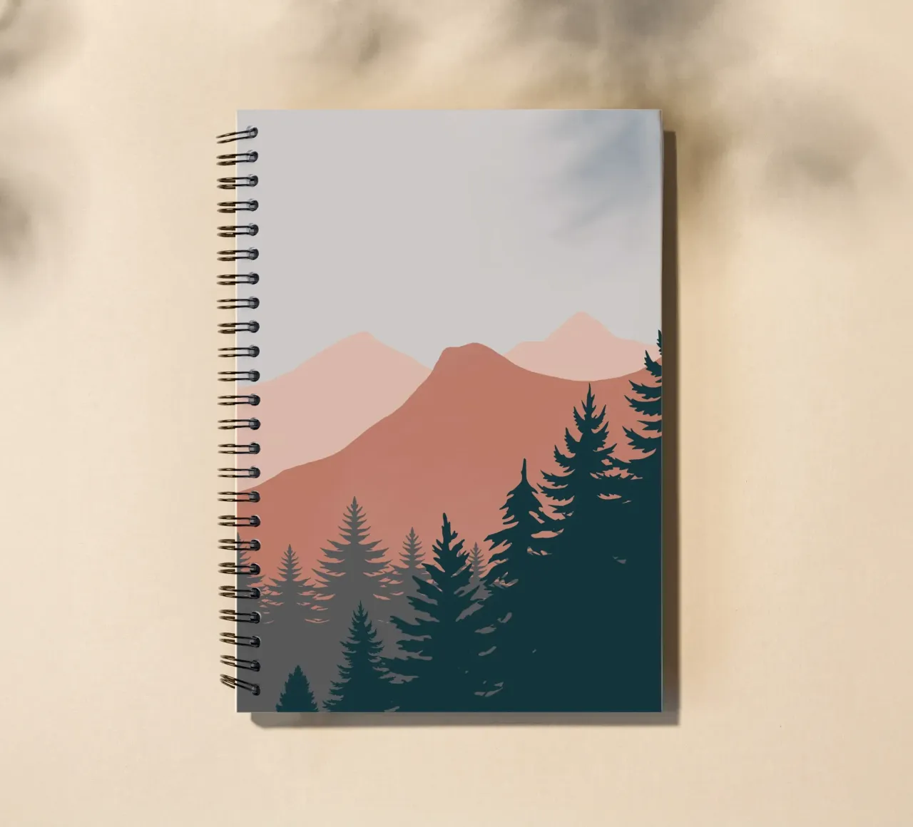 Pine Trees In The Mountains 02 spiral notebook by Little Dean