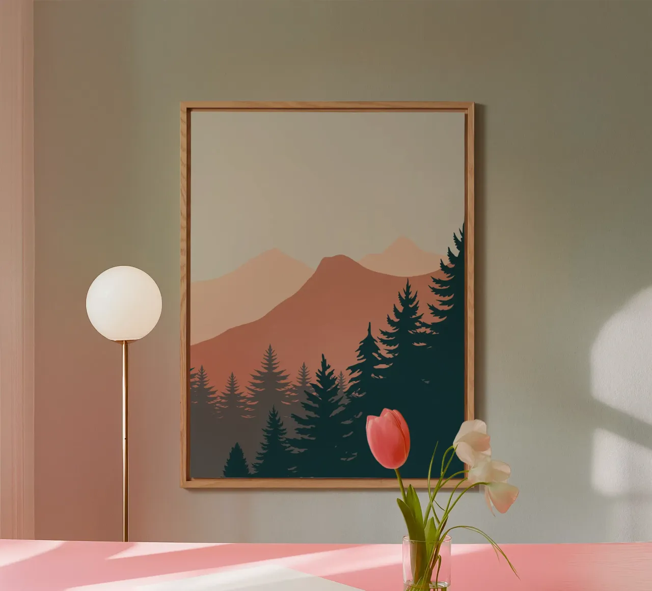 Pine Trees In The Mountains 02 alu-dibond by Little Dean