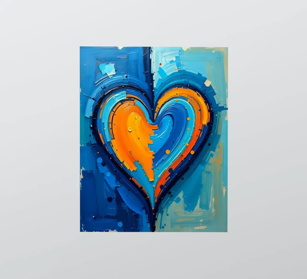 Herz_blau_orange_1 autocollant de Pink- und LoveArt by LK