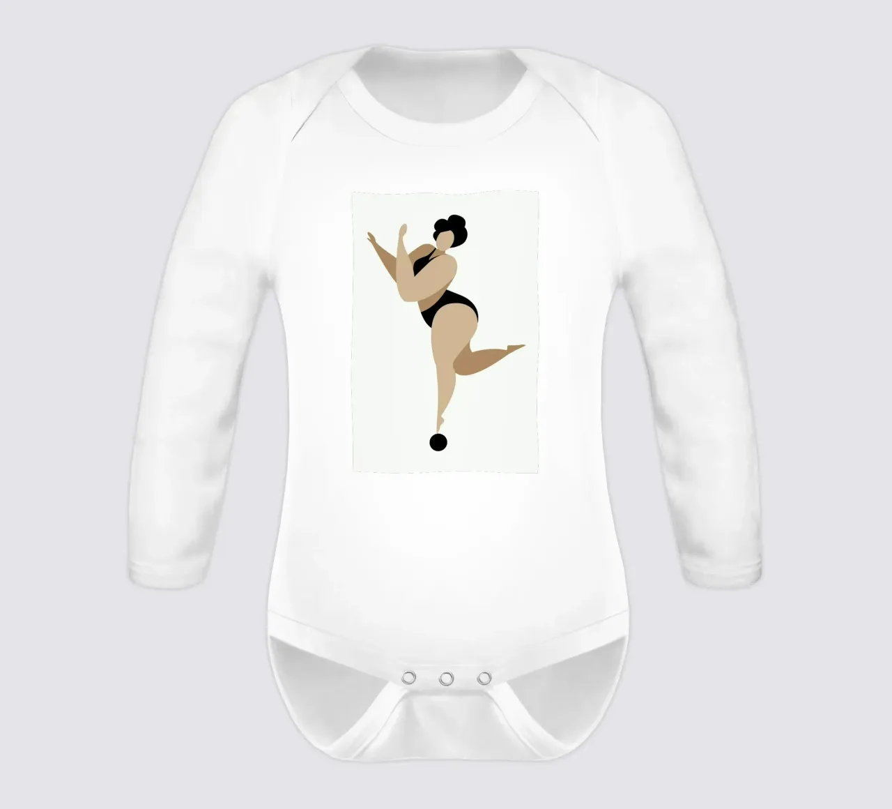 Dancing Queen Black long-sleeve baby romper by Kubistika