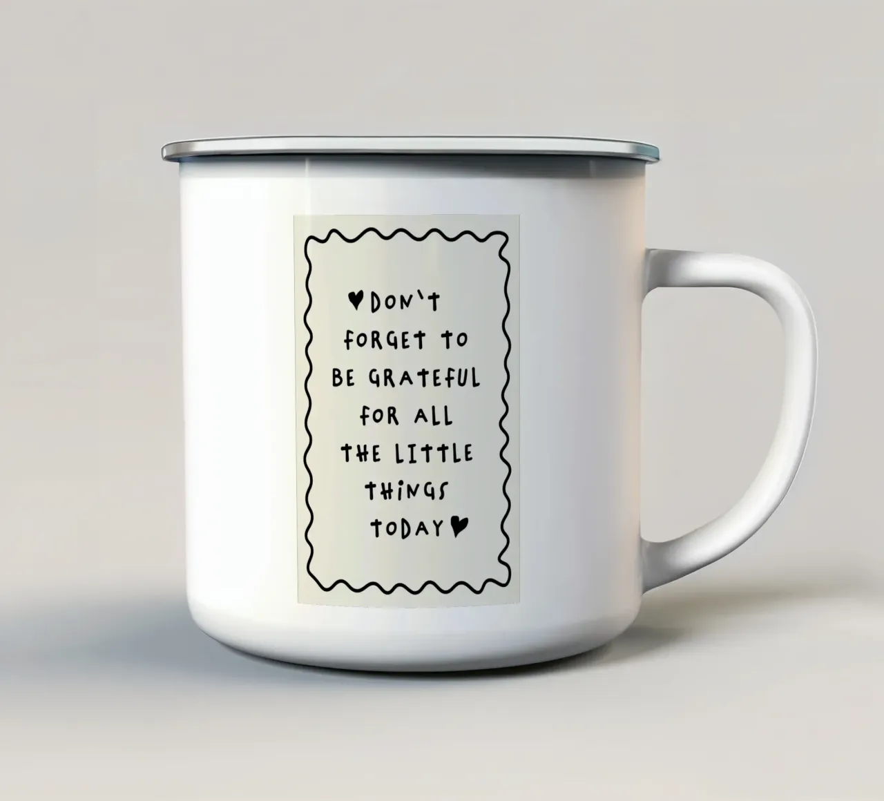 Don't forget to be grateful tazza in smalto da thesoulhugclub