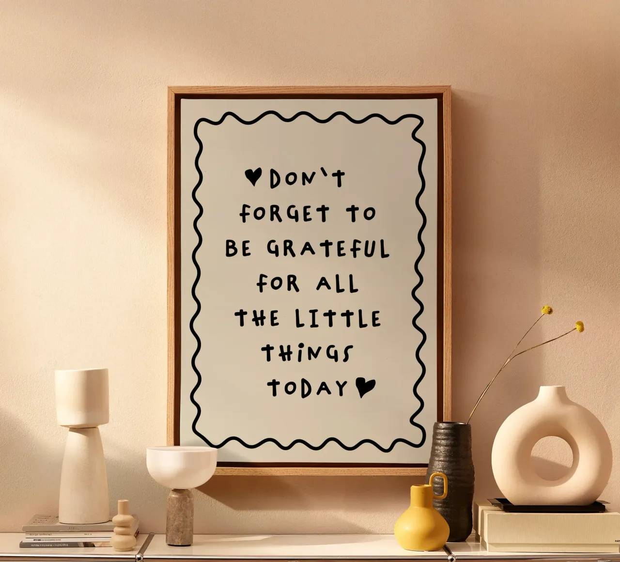 Don't forget to be grateful tela con Cornice a cassetta da thesoulhugclub