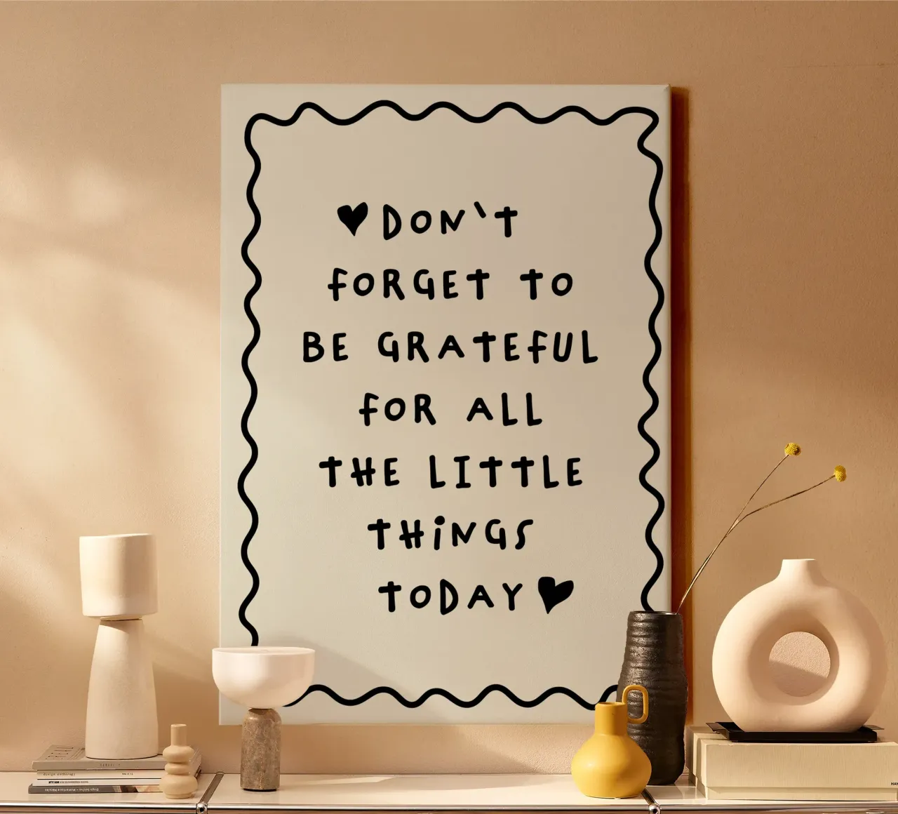 Don't forget to be grateful tela con Cornice a cassetta da thesoulhugclub