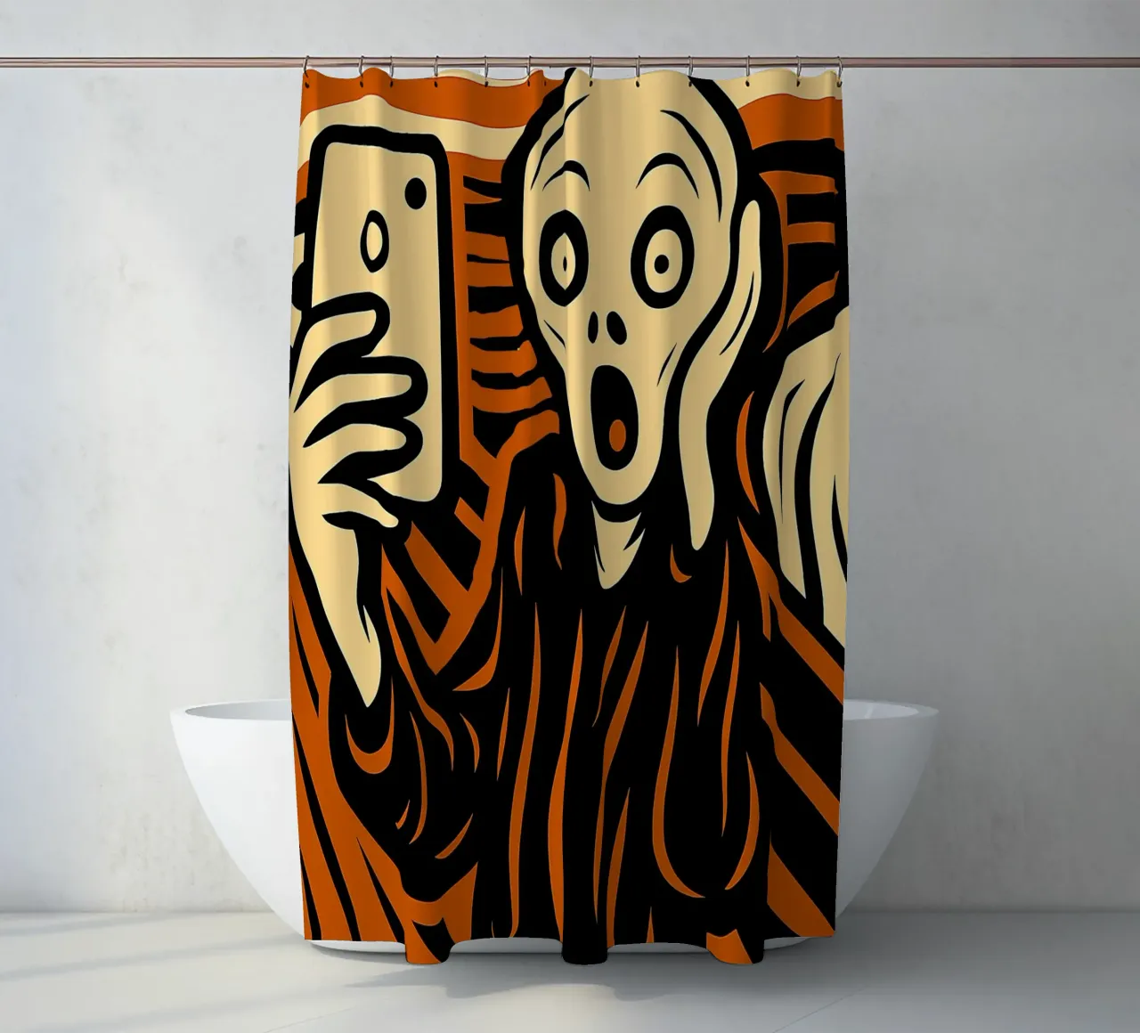 the selfie scream douchegordijn van ramosashop