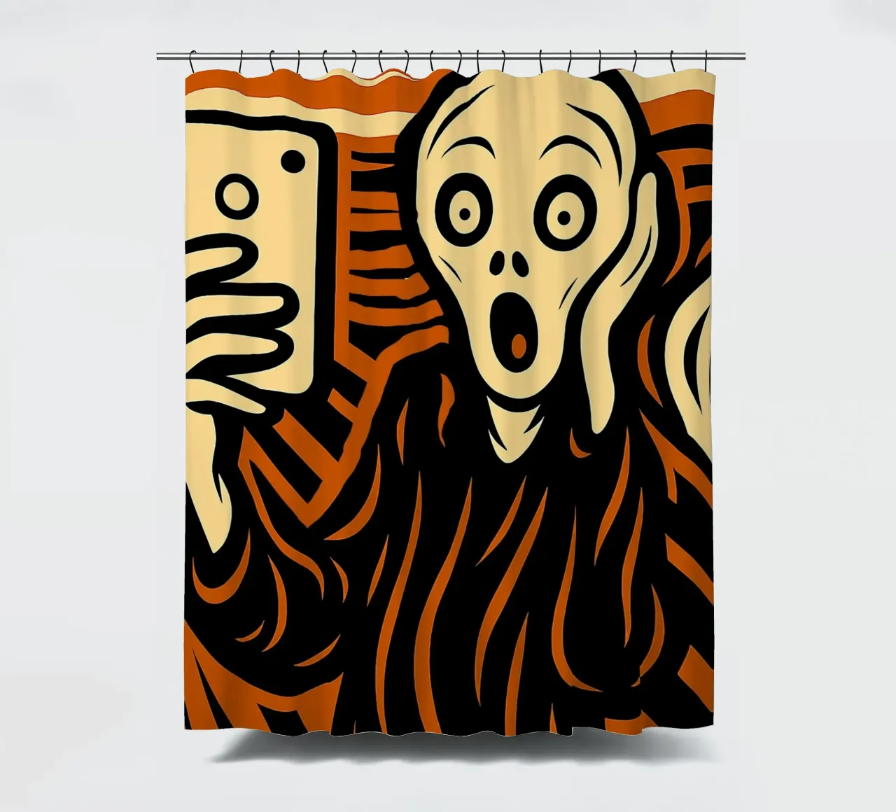 the selfie scream douchegordijn van ramosashop
