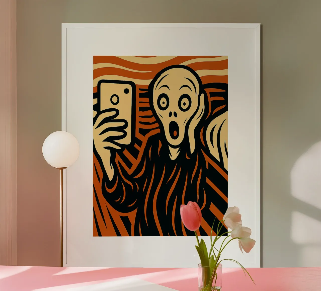 the selfie scream poster con telaio in alluminio da ramosashop