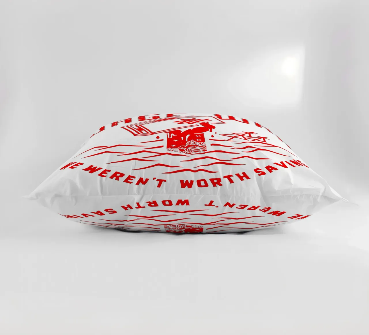 Wage War We Weren't Worth Saving decorative cushion by DuncanBennett shop
