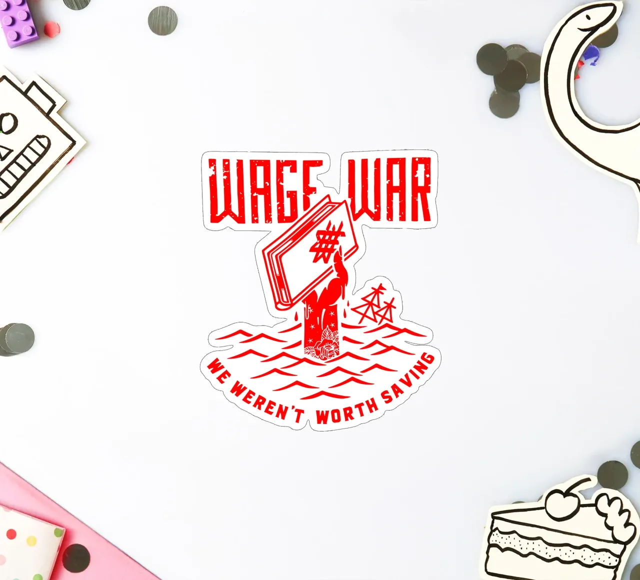 Krieg führen Wir waren es nicht wert, gerettet zu werden Sticker von DuncanBennett shop