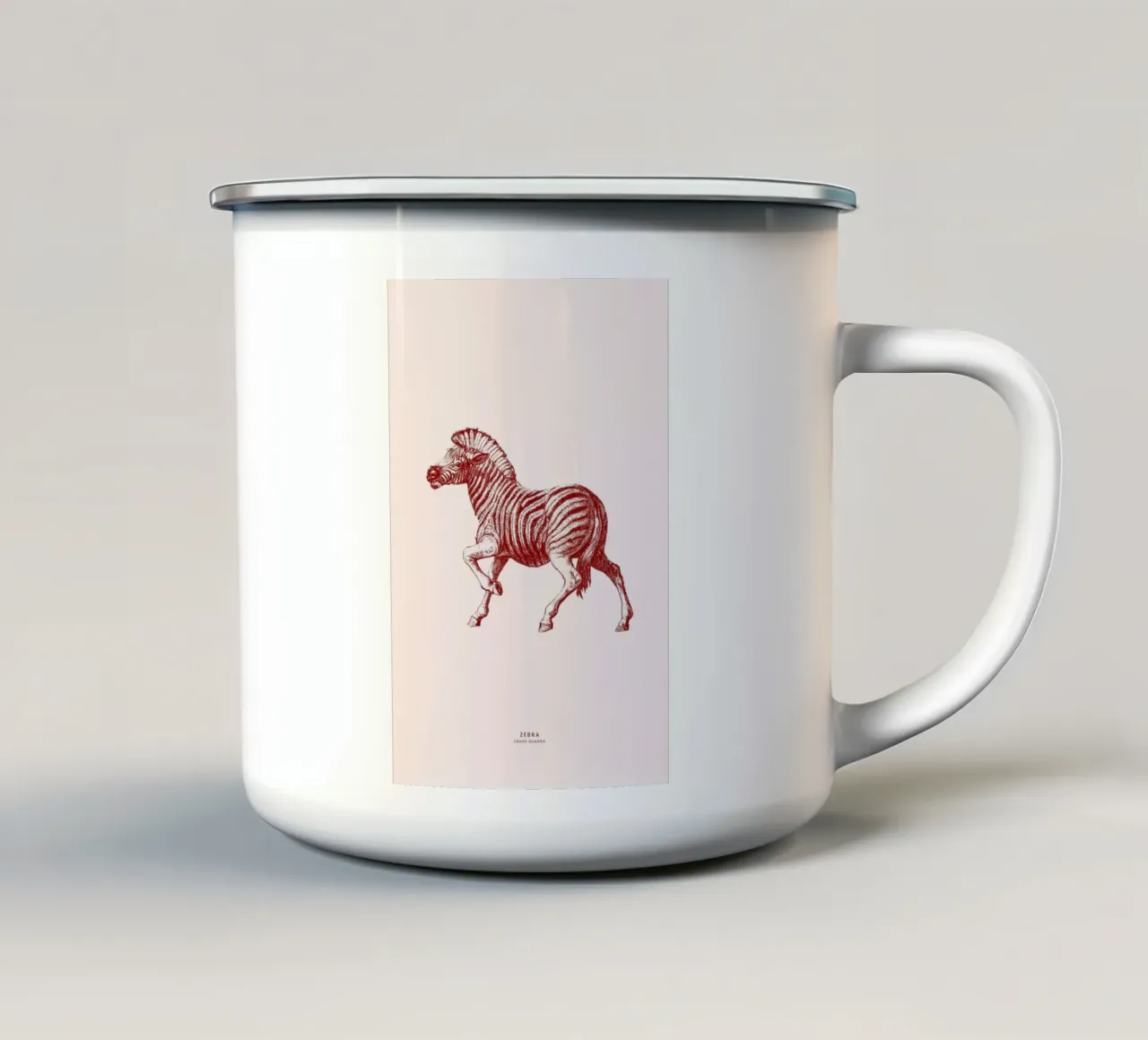 Zebra II Emaille Tasse von Flora & Fauna